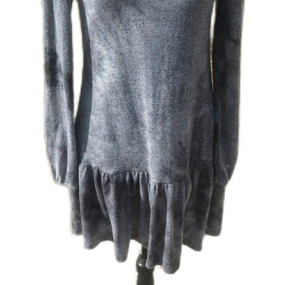 Ultra Flirt Tie Dye Short Drop Waist Sweater Dress Size Small Charcoal - Picture 9 of 10